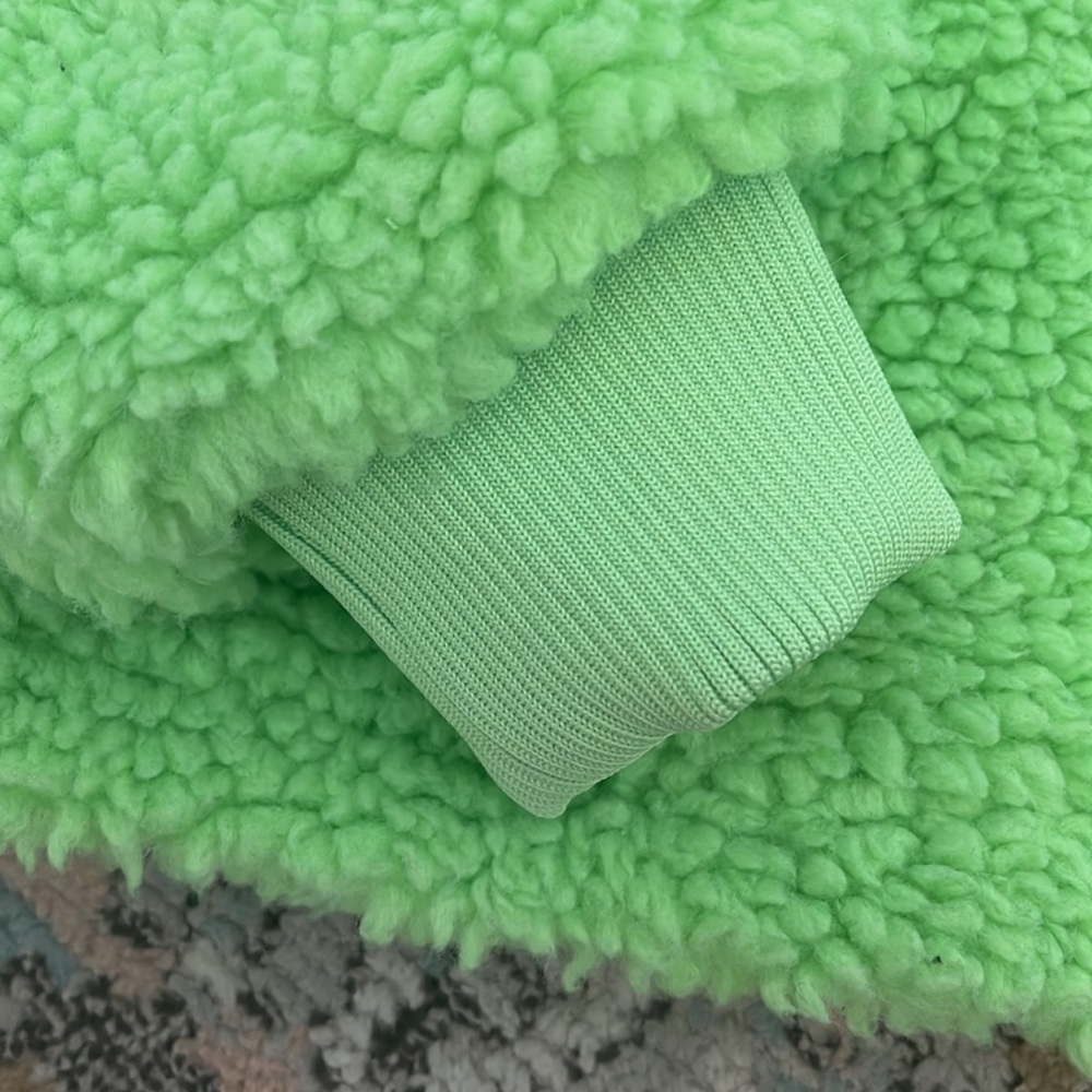 ASOS DESIGN zip through Fleece Jacket in Lime - Picture 5 of 9